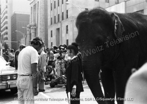 Anna Mae, her trainer, and crew