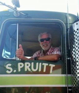 Barry in the cab of the Movin' On Kenworth for the first time in 40-years