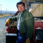 Claude Akins at the back of his trailer